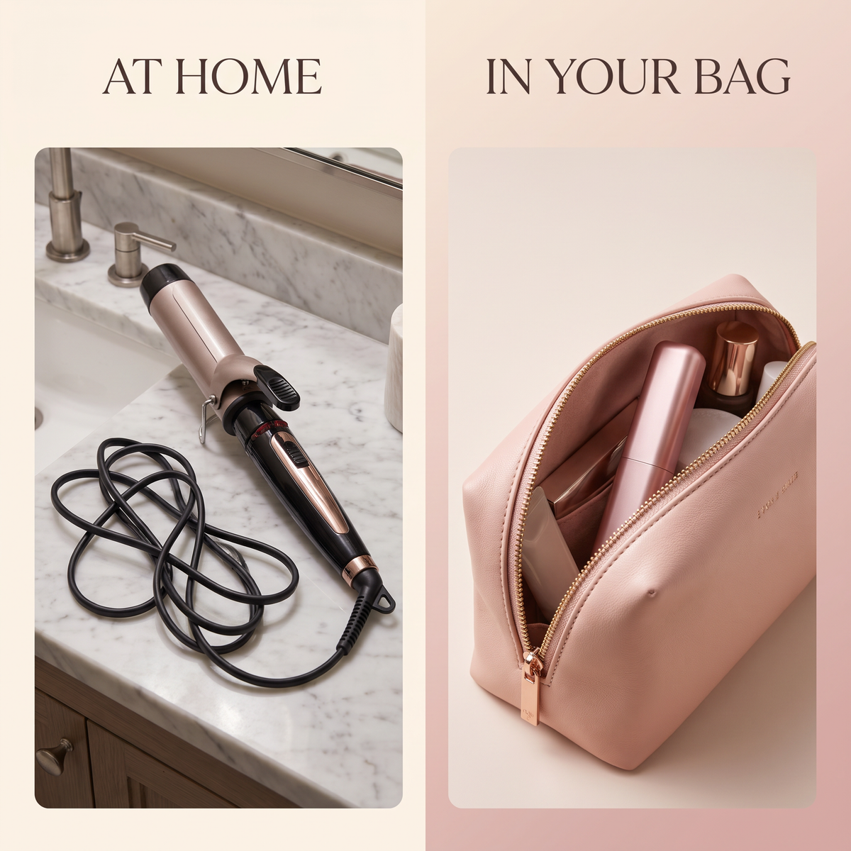 Traditional curling iron portability problem